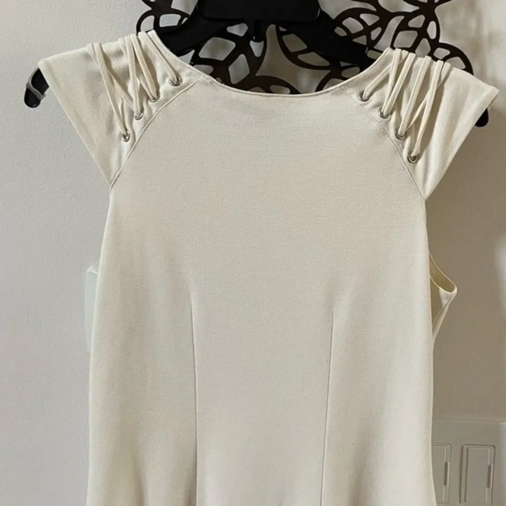 Cynthia Steffe Cap Sleeve Shift Dress in Cream 2 - Picture 7 of 9